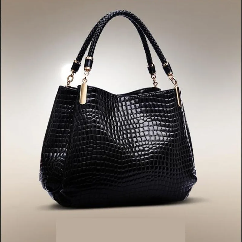 Coccodrillo Black In Modello Brevetto Blue Borsa Europa America navy Di Grande 2018 Donne Nuove Tracolla Borse red E A Goffrata Ox45qw6ax