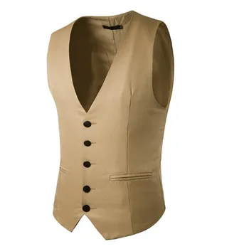 

European and American style single-breasted men's vest men's business gentleman casual professional overalls custom solid color