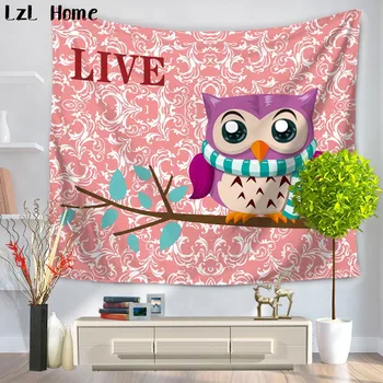 

LzL Home 3d Polyester Cute Owl Mandala Tapestry Cozy Clean Home Decor Tapestry Wall Hanging Boho Bedspread Yoga Mat Wall Carpet