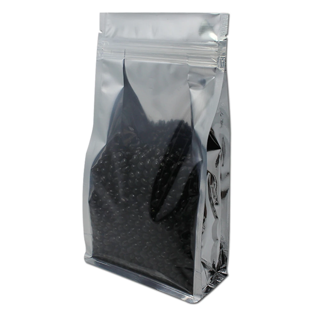 DHL 250pcs Clear Silver Aluminum Foil Zip Lock Bag Packaging Stand Up