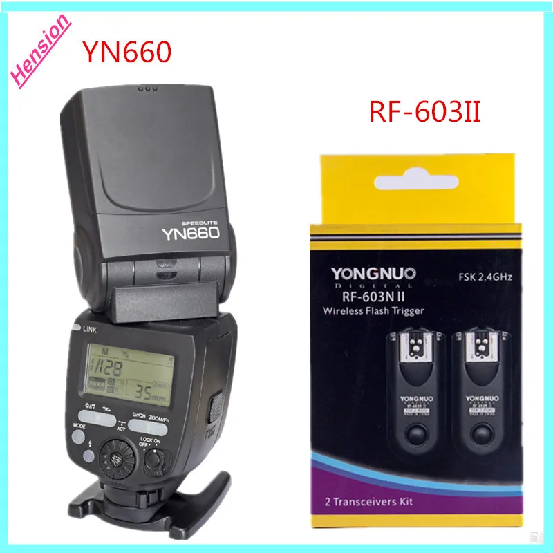 YONGNUO YN660 2.4     Speedlite + YongNuo RF-603II        Canon Nikon 