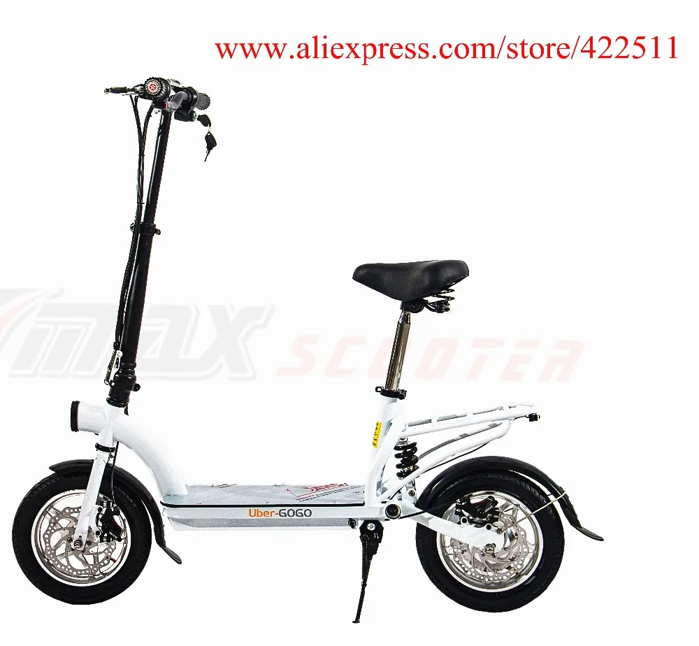 Discount 2016  New 300W 36V Hub-motor Electric Scooter/Bicycle 10AH Lithium Battery 2 Wheel Foldable Electric Scooter with Seat 5