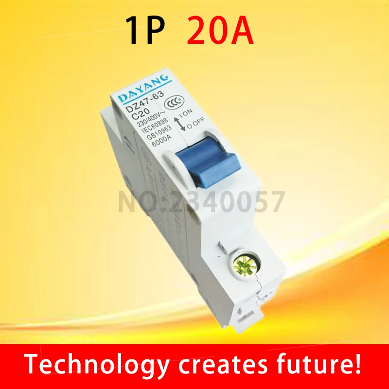 DZ47-63 C20 1 полюс 21 DIN Rail MCB миниатюрный автоматический выключатель 20A 400V AC |