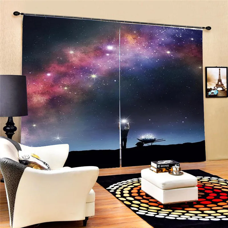 Starry sky Blackout Curtains For Living Room Window For Bedroom Drapes