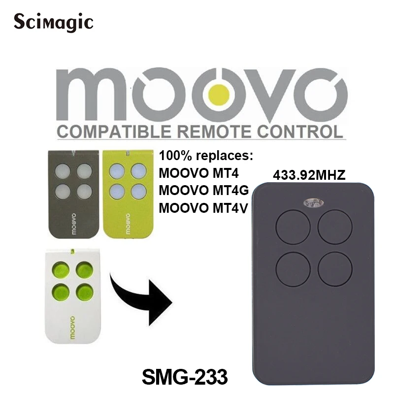

Duplicator Copy Remote Control For Moovo MT4 MT4G MT4V 433MHZ handheld transmitter For Universal Garage gate Door rolling code