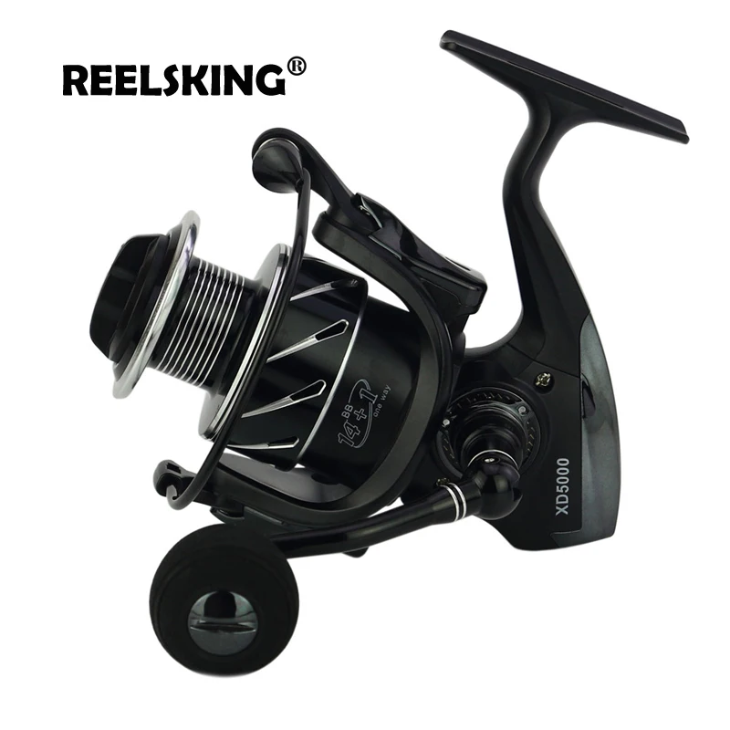 REELSKING الألومنيوم بكرة في اتجاه واحد مخلب 5-10 كجم السحب الصيد بكرة 1000-7000 سلسلة إيفا مقبض الغزل بكرة