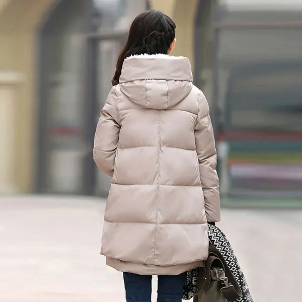 Горячая зимняя куртка женская длинная теплая парка новая Толстая куртка пальто зимнее пальто женское облегающее пальто с капюшоном M-5XL A008-1 - Цвет: beige winter jacket