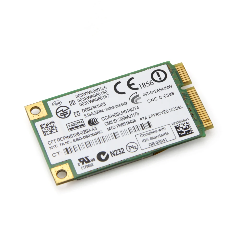 Для Intel Wifi link 5100 512AN_MMW Беспроводная PCI-E 300 Мбит/с Wifi Dual band 2,4 г/5 ГГц мини Сетевая карта подходит для Dell Asus acer