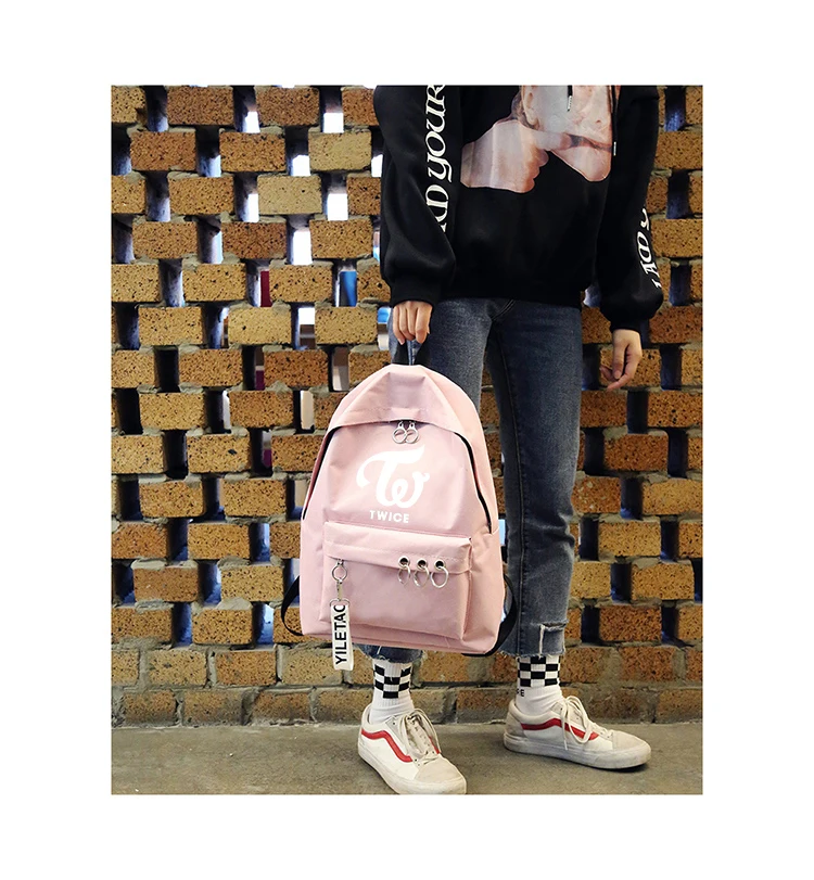 Ateez бродячий детский черный розовый мешок Dos рюкзак для спины Exo Got7 для женщин Monsta X Twice Wanna One холщовая школьная дорожная сумка Femme