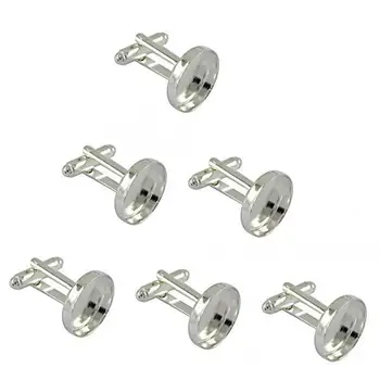 

18pcs Silver Plate Cufflink 16mm Round Blank Settings for DIY Cufflink