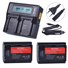 2Pc NP-FZ100 NP FZ100 NPFZ100 Battery + AC Rapid LCD Dual Charger for Sony Alpha 9 A9 9R A9R 9S A9S A7RIII A7R3 7RM3 A7m3