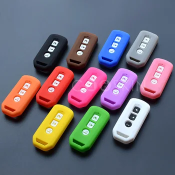 

3 Button Key Cover Silicone Holder For Honda Motorcycle PCX 125 PCX150 Remote Keyring Case Chain Protect 100pcs/lot