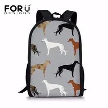 FORUDESIGNS Girls Cute Greyhounds Printing School Bags Teenager Shoulder Bag Children Schoolbag for Kids Preppy School Backpack fengdong cute lemon printing school backpack kids computer bag children school bags for girls women laptop backpack 14 schoolbag