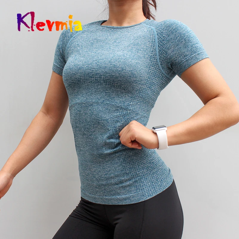 

Fitness Women Seamless Sport Shirt Sports Wear For Women Gym Running Top Short Sleeve Yoga Workout T-shirt Tops Women's Jersey