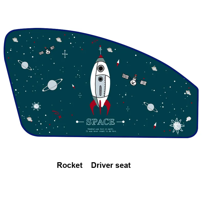 Милый мультяшный магнитный автомобильный солнцезащитный козырек на боковое окно, занавески, регулируемые авто окна, солнцезащитный козырек, стильный рисунок с животными, жалюзи, чехлы - Цвет: Copilot Driver seat