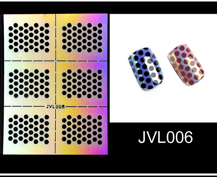 Лазерные полые виниловые наклейки для ногтей наклейки-трафарет руководство по переводу шаблон Сердце Звезда рыба дизайн ногтей наклейки ногтевая декоративная наклейка - Цвет: 006