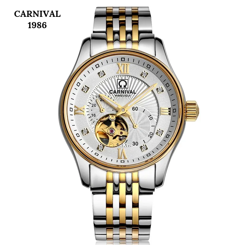 

Tourbillon Mechanical Watch Luxury brand CARNIVAL MIYOTA Automatic Watch Men Waterproof 24 hours Luminous Skeleton watches Men