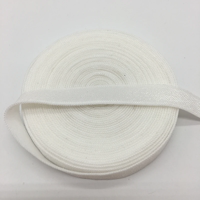 5 ярдов 3/" 10 мм эластичная лента Многоуровневая складывающаяся эластичная лента спандекс атласная лента DIY кружевная швейная накладка выбрать цвет - Цвет: White