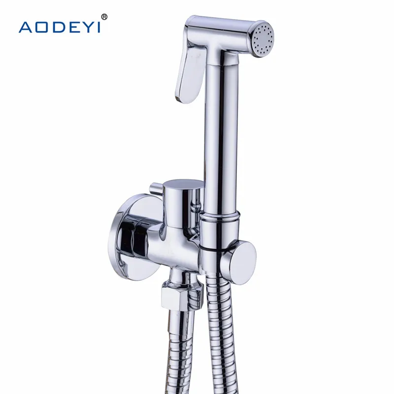 Online AODEYI inodoro de latón de mano Bidet Kit de ducha espray Válvula de cobre baño Bidet pulverizador Jet grifo soporte manguera