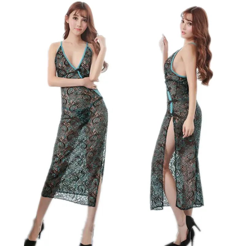 ZGOGO сексуальное женское белье cheongsam длинное экзотическое платье для вечеринки