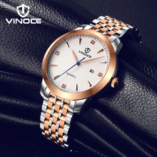 VINOCE мужские часы Топ бренд класса люкс нержавеющая сталь наручные часы Мужские кварцевые часы Relogio Feminino SK мужские часы#3287