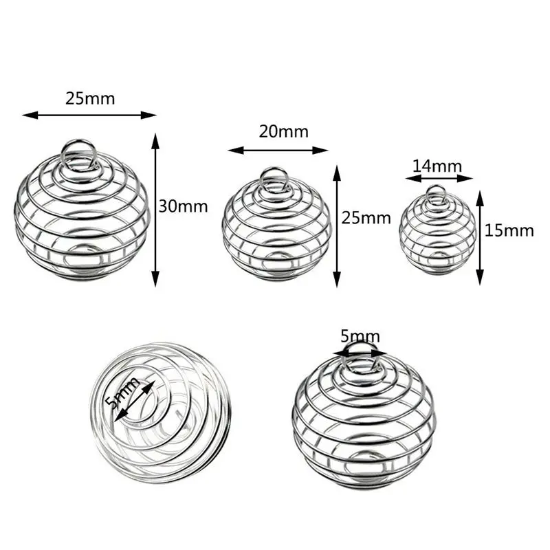30 шт серебряные бусины-ракушки кулоны клетки для изготовления ювелирных изделий(15 мм, 25 мм, 30 мм