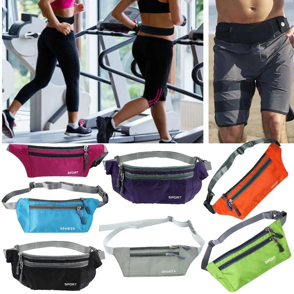 

2017 Travel Pouch Zippered Waist Compact Security Money Phone Tablet Waist Adjustable Belt Bags for Men Women free shipping