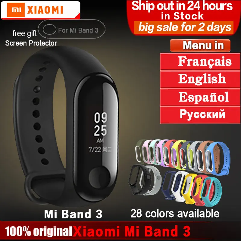 Original xiaomi mi band 3 bracelet wristband miband 2 3 Fitness Tracker Smart Bracelet Heartrate Monitor Android