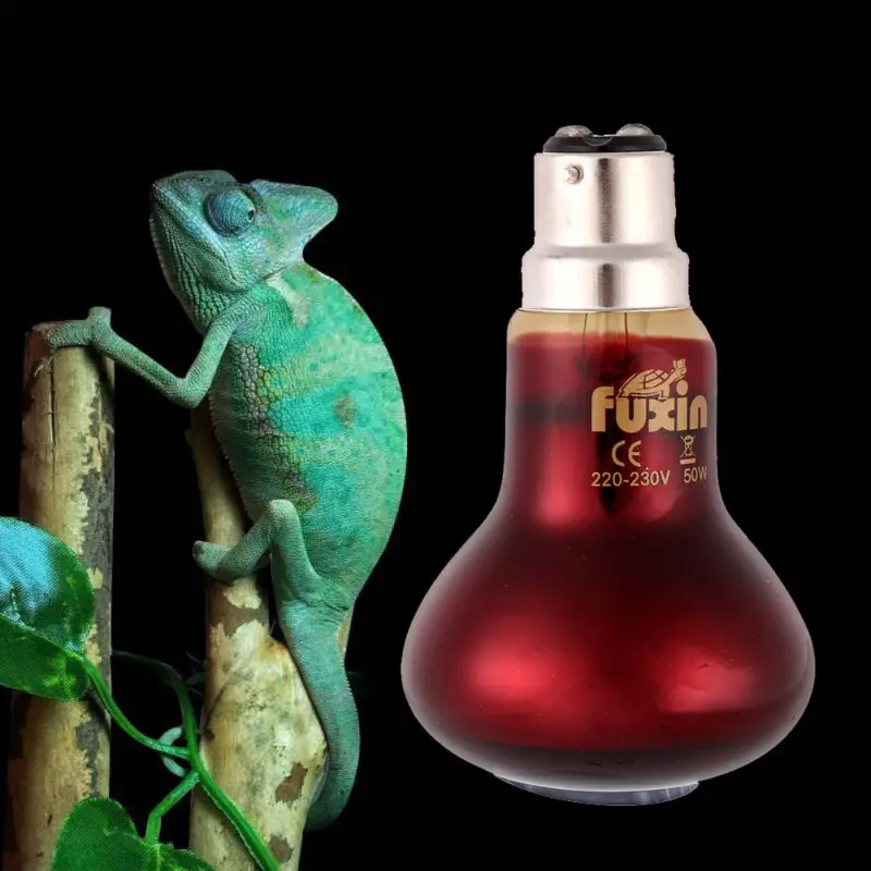 1pcs 25W/50W/75W/100W Red B22/Green E27 Reptile Pet Simulation Nature Night Heating Bulb Reptile