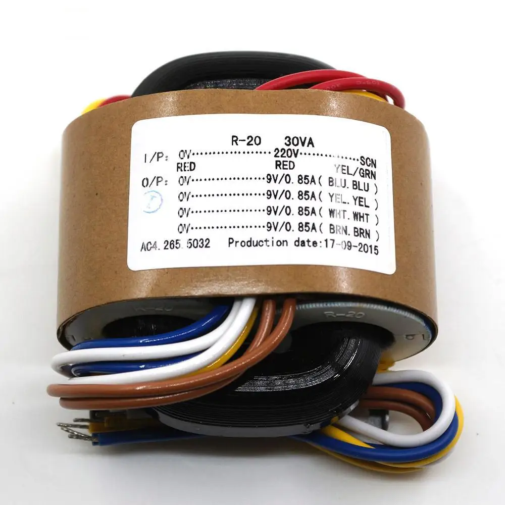 

30VA Pure Copper R-core Power Transformer 30W 9V*4 For HiFi Audio Power Amplifier