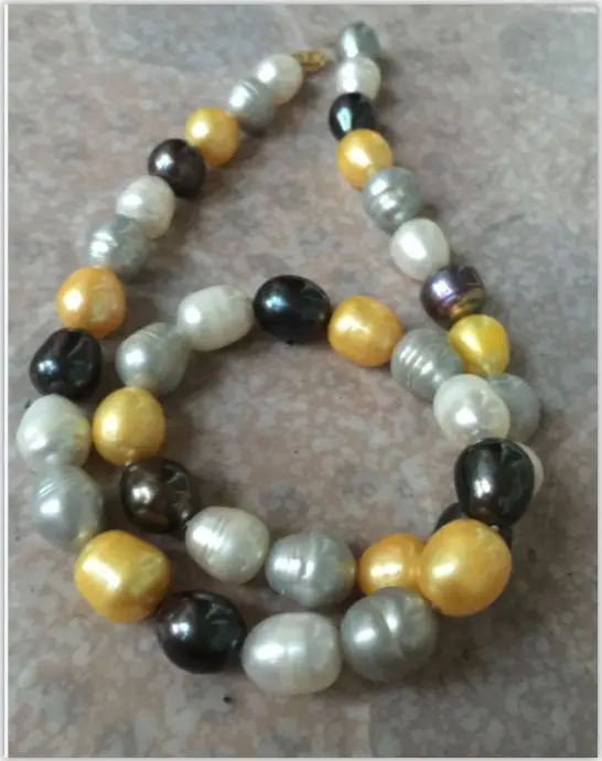 

elegant AAA++12-13mm baroque south sea multicolor pearl necklace 18inch