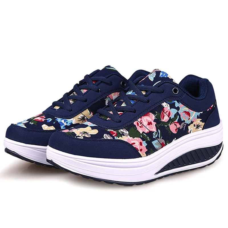 Women Casual Shoes Printed Women Canvas Shoes Tenis Feminino Fashion Lace-up Platform Sneakers WSH3302 women shoes