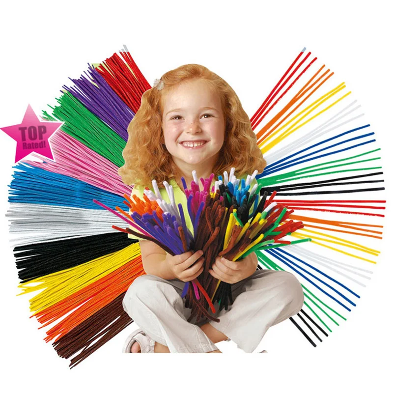 100pcs Montessori Materials Chenille Children Educational Toy Crafts For Kids Colorful Pipe Cleaner Toys Craft | Игрушки и хобби