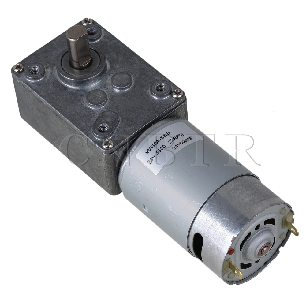 

CNBTR 24 Volt 22 RPM High Torque Worn Geared Motor WGM-555 Vertically Silver
