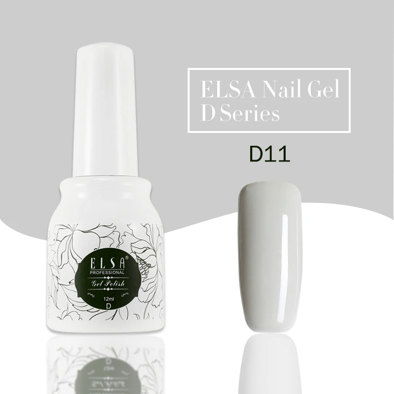 Гель-лак ELSA для ногтей, 12 мл, телесный серый цвет, замачиваемый УФ-Гель-лак, долговечный УФ-лак для дизайна ногтей, маникюрный здоровый гель - Цвет: D11