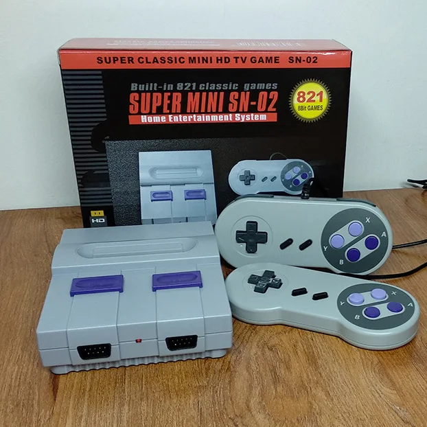 8Bit Mini HD HDMI TV Retro Family Video Game Console Handheld Built-in 821 Classic for SNES Games Dual Gamepad Player PAL&NTSC