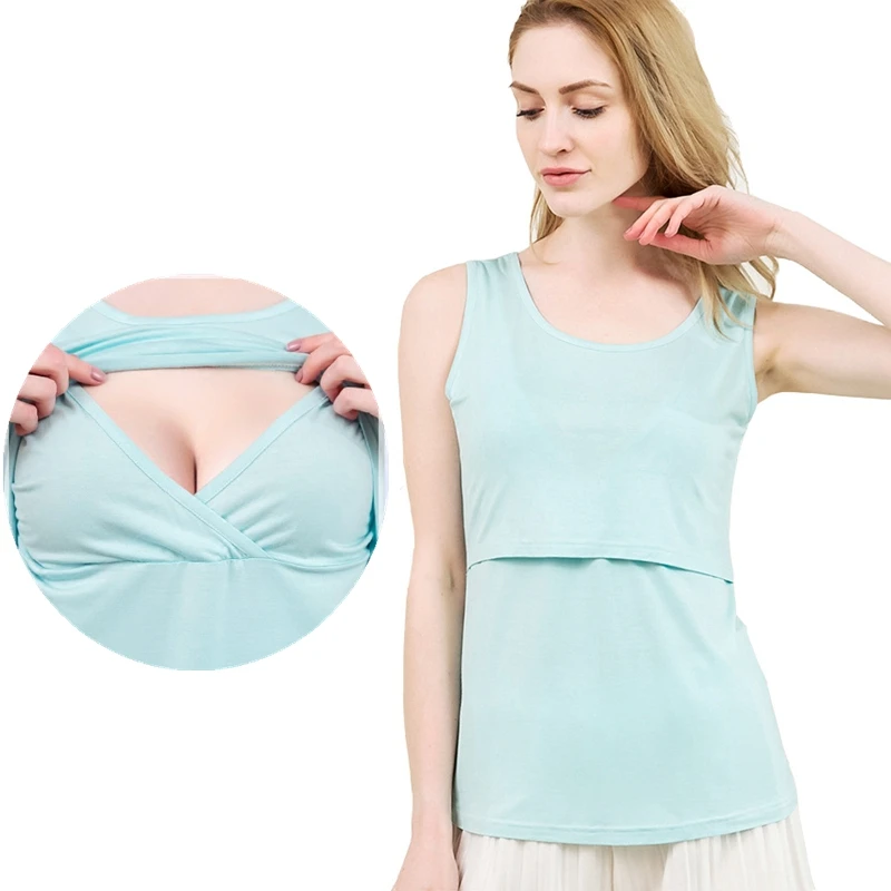 Беременные женщины грудного вскармливания жилеты внешний кормление грудью топы модал лето для кормящих одежды lactancia ropa для беременных