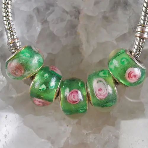 13x8 5Pcs Lampwork Glass Beads Findings wholesale Fine Fashion women