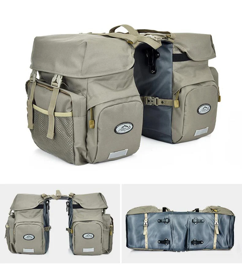 Clearance Bicycle Bag Mountain Road Saddle Cycling Bags MTB Rear Double Side Rack Tail Seat Pannier Pack Bike Accessories Rain Cover XA37D 21