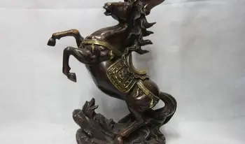 

Chinese Royal Copper Bronze Gild Feng Shui Auspicious Wealth Horse Steed Statue