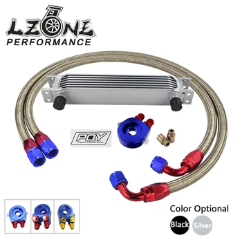 

AN10 OIL COOLER KIT 7ROWS TRANSMISSION OIL COOLER + OIL FILTER ADAPTER +STAINLESS STEEL BRAIDED HOSE WITH PQY STICKER AND BOX