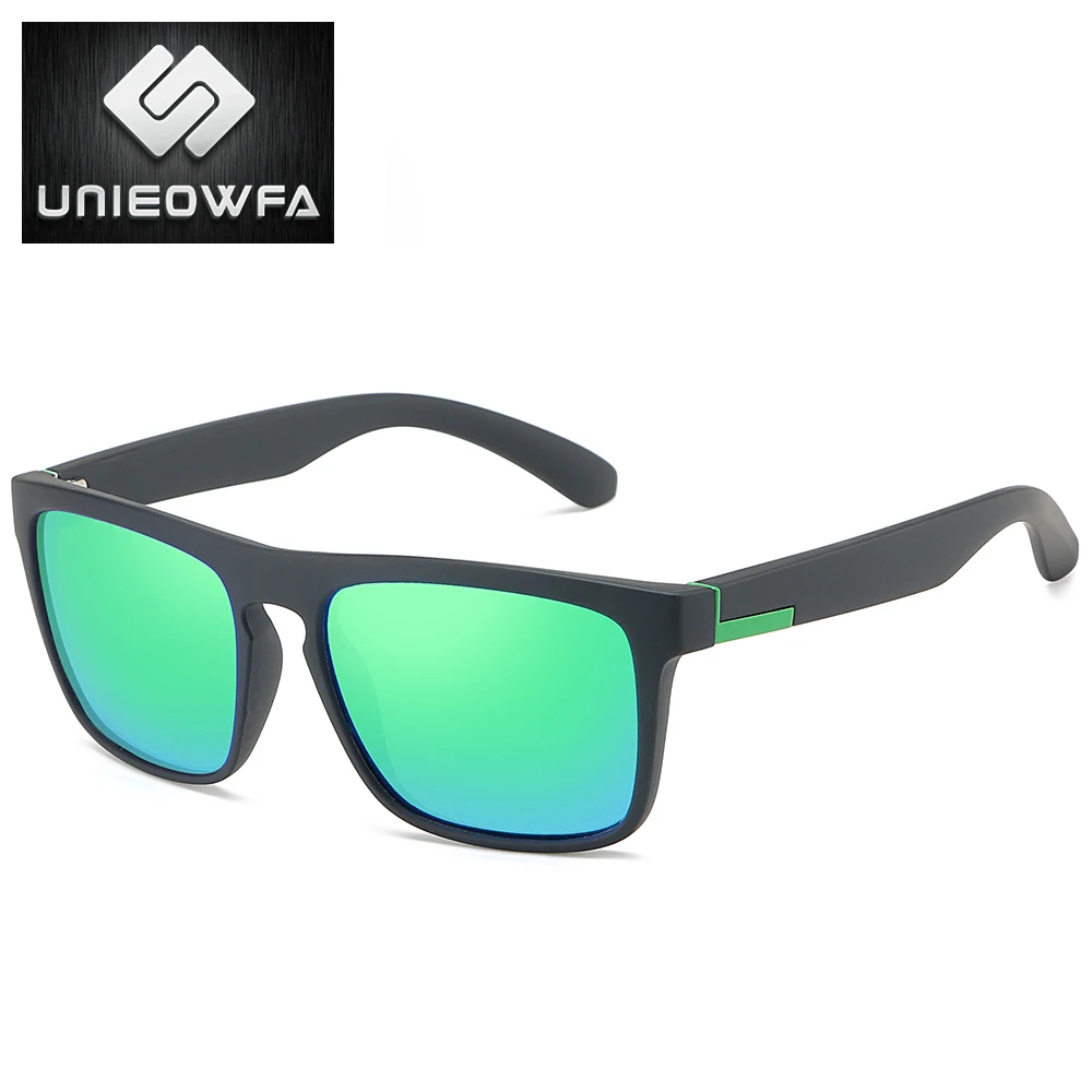 UNIEOWFA, поляризационные солнцезащитные очки с квадратным рецептом, мужские Оптические очки для близорукости, Полароид, солнцезащитные очки для мужчин, UV400, очки для вождения - Цвет линз: C11
