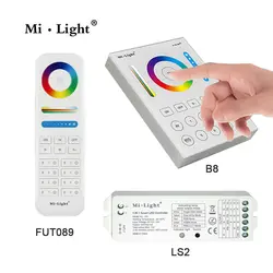 Milight 2.4 г беспроводной 8 зон fut089 удаленного B8 настенный сенсорный Панель LS2 5in 1 контроллер smart led для RGB + CCT светодиодные полосы