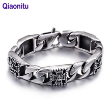 Панк Рок Мужской Скелет Череп браслет призрак Винтаж 316L Нержавеющая Сталь человек бордюр кубинские цепи браслеты и браслеты ювелирные изделия