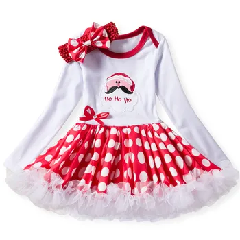 

Ropa Baby Rompers New Christmas Santa Claus Romper Dress Long Sleeve Tutu Dress for Infant Girls Xmas Costumes D0987