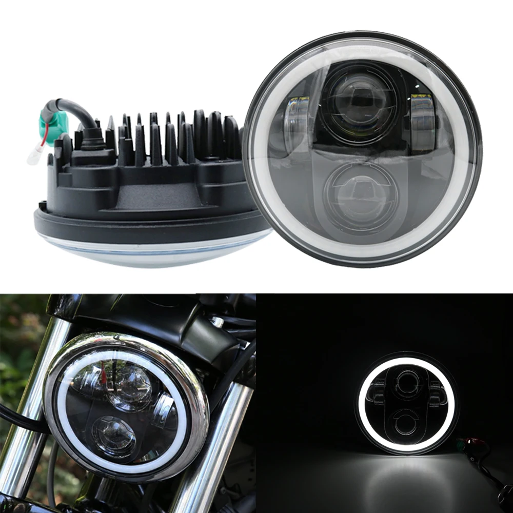 

Headlight 5.75 Inch Motorcycle Projector moto Led Halo Headlight For Honda VTX 1300 1800