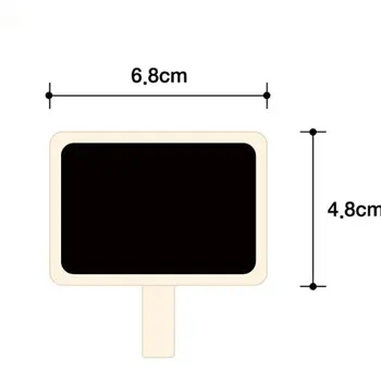 

10PCS Mini Note Wooden Blackboard Chalkboards Square Paper Clips Message Folders Memo Clip