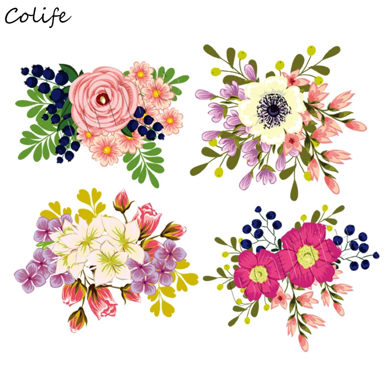 Flower Iron On Transfer Badges Heat Transfer New Design Washable