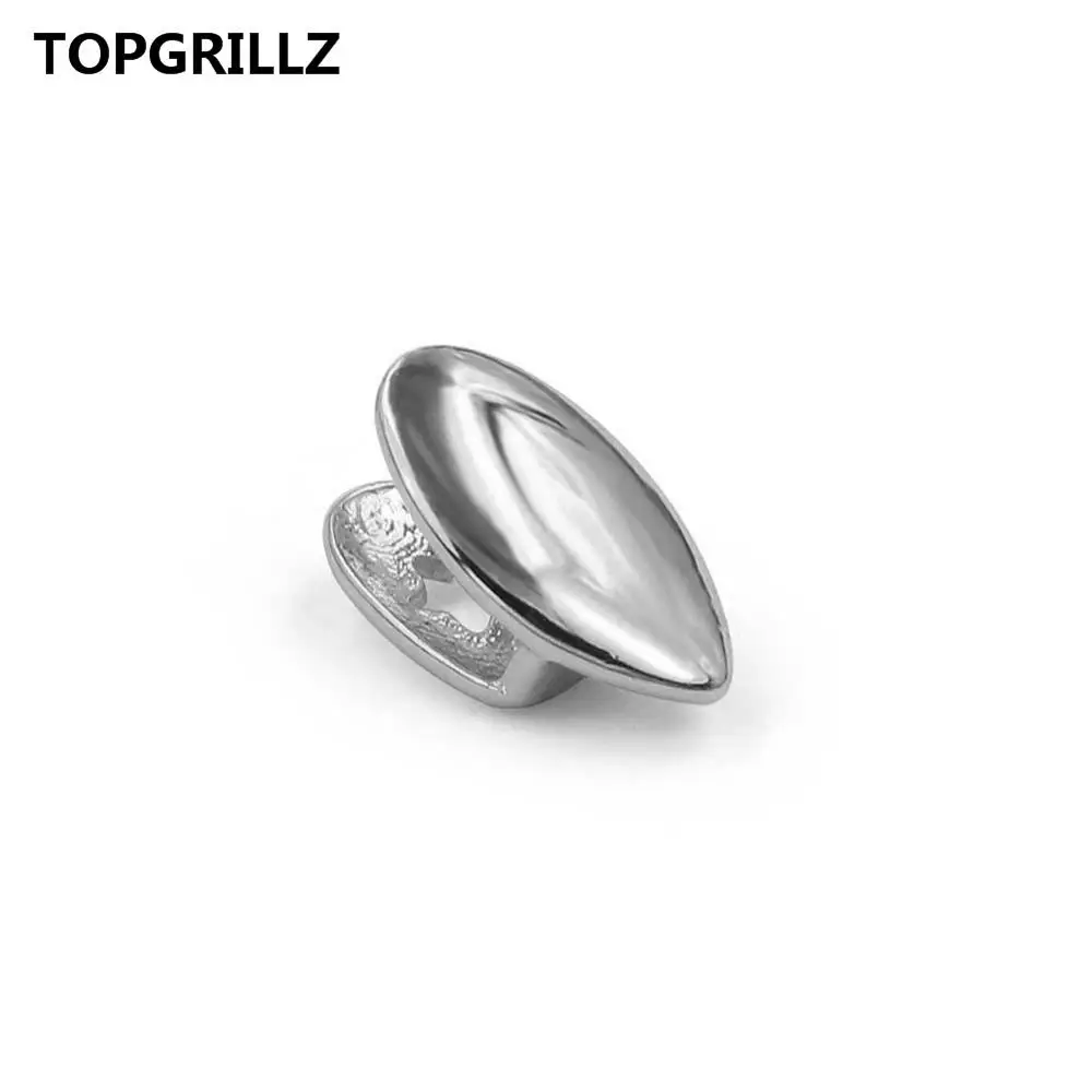 TOPGRILLZ вампирский Клык Одноместный колпачок золотой тон собачья на заказ зуб грили клыки Дракула зубы Грилль, подарок - Окраска металла: Silver