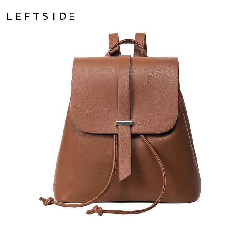 

LEFTSIDE 2017 N brand PU leather women backpack bag vintage backpack for teenage girls Korean Schoolbag Women's shoulder bags